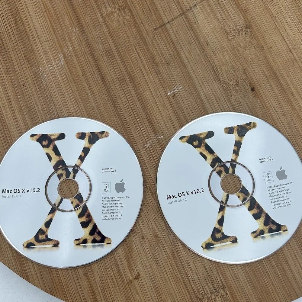 Mac OS X 10 v10.2 Jaguar Macintosh Upgrade Install‎ Software Discs CDs 2002